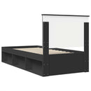 vidaXL Ágykeret fejtámlával Fekete 75 x 190 cm Tömör fenyőfa