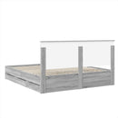 vidaXL Ágykeret fiókkal Szürke Sonoma 200 x 200 cm Mérnöki Fa