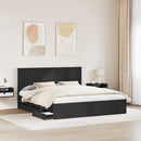 vidaXL Ágykeret fiókkal fejtámlával Fekete 180 x 200 cm Mérnöki Fa