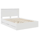 vidaXL Ágykeret fiókkal fejtámlával Fehér 150 x 200 cm Mérnöki Fa