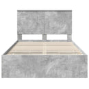vidaXL Ágykeret fiókkal tárolóval Beton Szürke 135 x 190 cm Mérnöki Fa
