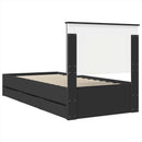 vidaXL Ágykeret fiókkal fejtámlával Fekete 100 x 200 cm Mérnöki Fa