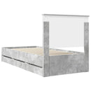 vidaXL Ágykeret fiókkal tárolóval Beton Szürke 90 x 190 cm Mérnöki Fa