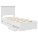 vidaXL Ágykeret fiókkal fejtámlával Fehér 75 x 190 cm Mérnöki Fa