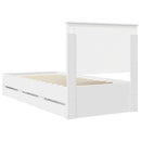 vidaXL Ágykeret fiókkal fejtámlával Fehér 75 x 190 cm Mérnöki Fa