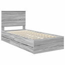 vidaXL Ágykeret fiókkal tárolóval Szürke Sonoma 75 x 190 cm Mérnöki Fa