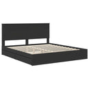 vidaXL Tárolós Ágy fejtámlával fiókkal Fekete 200 x 200 cm Faanyag