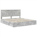 vidaXL Tárolós Ágy fejtámlával Beton Szürke 200 x 200 cm Faanyag