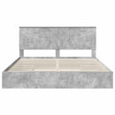 vidaXL Tárolós Ágy fejtámlával Beton Szürke 200 x 200 cm Faanyag