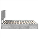vidaXL Tárolós Ágy fejtámlával Beton Szürke 200 x 200 cm Faanyag
