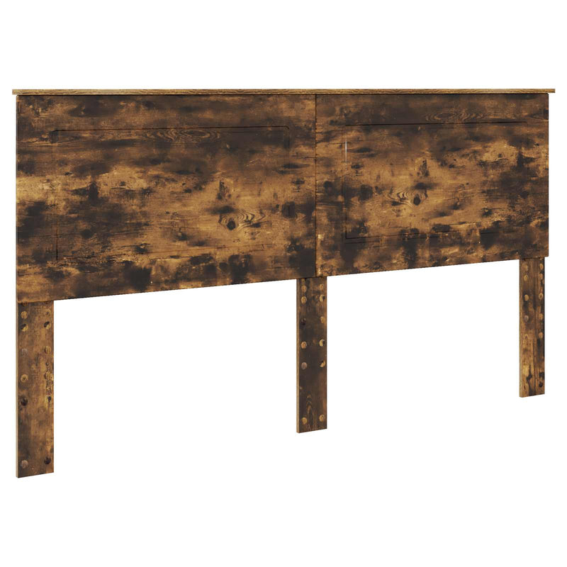 vidaXL Tárolós Ágy fejtámlával Füstölt tölgy 200 x 200 cm Faanyag