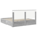 vidaXL Tárolós Ágy fejtámlával Szürke Sonoma 200 x 200 cm Faanyag