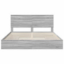 vidaXL Tárolós Ágy fejtámlával Szürke Sonoma 200 x 200 cm Faanyag