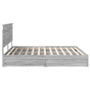 vidaXL Tárolós Ágy fejtámlával Szürke Sonoma 200 x 200 cm Faanyag
