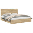 vidaXL Tárolós Ágy fejtámlával Sonoma tölgy 180 x 200 cm Faanyag