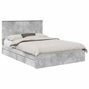 vidaXL Tárolós Ágy fejtámlával Beton Szürke 150 x 200 cm Faanyag