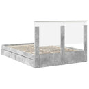 vidaXL Tárolós Ágy fejtámlával Beton Szürke 150 x 200 cm Faanyag