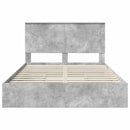 vidaXL Tárolós Ágy fejtámlával Beton Szürke 150 x 200 cm Faanyag