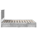 vidaXL Tárolós Ágy fejtámlával Beton Szürke 150 x 200 cm Faanyag