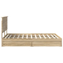 vidaXL Tárolós Ágy fejtámlával Sonoma tölgy 140 x 190 cm Faanyag
