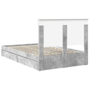 vidaXL Tárolós Ágy fejtámlával Beton Szürke 135 x 190 cm Faanyag