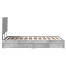 vidaXL Tárolós Ágy fejtámlával Beton Szürke 135 x 190 cm Faanyag