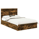vidaXL Tárolós Ágy fejtámlával Füstölt tölgy 135 x 190 cm Faanyag