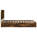 vidaXL Tárolós Ágy fejtámlával Füstölt tölgy 135 x 190 cm Faanyag