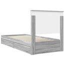 vidaXL Tárolós Ágy fejtámlával Szürke Sonoma 100 x 200 cm Faanyag