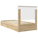vidaXL Tárolós Ágy fejtámlával Sonoma tölgy 90 x 190 cm Faanyag