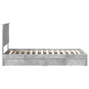 vidaXL Tárolós Ágy fejtámlával Beton Szürke 90 x 190 cm Faanyag
