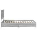 vidaXL Tárolós Ágy fejtámlával Szürke Sonoma 90 x 190 cm Faanyag