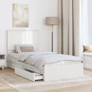vidaXL Tárolós Ágy fejtámlával fiókkal Fehér 90 x 200 cm Faanyag