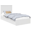 vidaXL Tárolós Ágy fejtámlával fiókkal Fehér 90 x 200 cm Faanyag