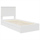 vidaXL Tárolós Ágy fejtámlával fiókkal Fehér 90 x 200 cm Faanyag