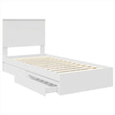 vidaXL Tárolós Ágy fejtámlával fiókkal Fehér 90 x 200 cm Faanyag