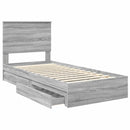 vidaXL Tárolós Ágy fejtámlával Szürke Sonoma 90 x 200 cm Faanyag