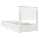 vidaXL Tárolós Ágy fejtámlával fiókkal Fehér 75 x 190 cm Faanyag