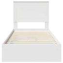 vidaXL Tárolós Ágy fejtámlával fiókkal Fehér 75 x 190 cm Faanyag