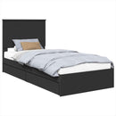 vidaXL Tárolós Ágy fejtámlával fiókkal Fekete 75 x 190 cm Faanyag