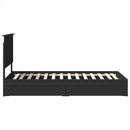 vidaXL Tárolós Ágy fejtámlával fiókkal Fekete 75 x 190 cm Faanyag