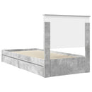 vidaXL Tárolós Ágy fejtámlával Beton Szürke 75 x 190 cm Faanyag