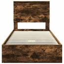 vidaXL Tárolós Ágy fejtámlával Füstölt tölgy 75 x 190 cm Faanyag