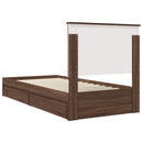 vidaXL Tárolós Ágy fejtámlával fiókkal Barna Tölgy 75 x 190 cm Faanyag