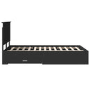 vidaXL Ágykeret fejtámlával fiókkal Fekete 120 x 190 cm Faanyag