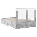 vidaXL Ágykeret fejtámlával fiókkal Beton Szürke 120 x 200 cm Faanyag