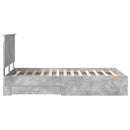 vidaXL Ágykeret fejtámlával fiókkal Beton Szürke 120 x 200 cm Faanyag