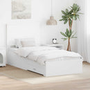 vidaXL Ágykeret fejtámlával fiókkal Fehér 90 x 190 cm Faanyag