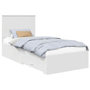 vidaXL Ágykeret fejtámlával fiókkal Fehér 90 x 190 cm Faanyag