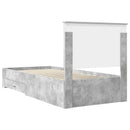 vidaXL Ágykeret fejtámlával fiókkal Beton Szürke 90 x 190 cm Faanyag
